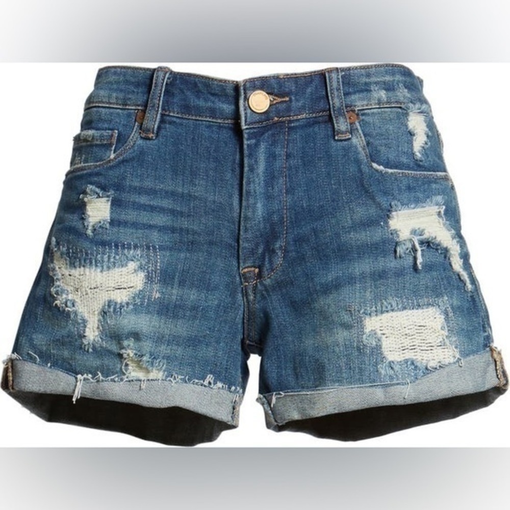 Blank NYC The Fulton Roll Up distressed denim cutoff shorts size 29 - Picture 2 of 12